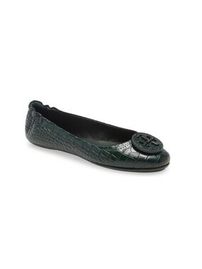 Tory Burch MINNIE TRAVEL BALLET FLAT, EMBOSSED LEATHER